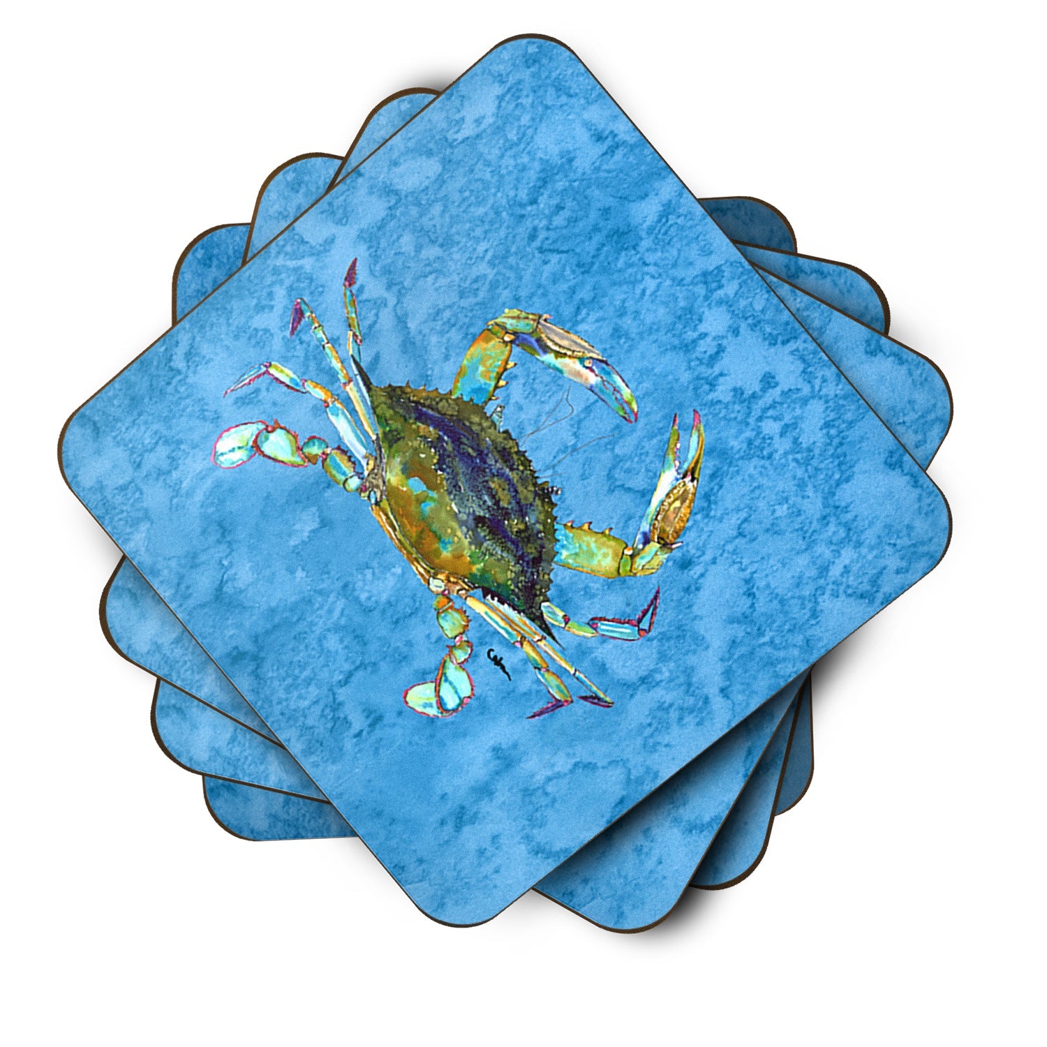Crab Foam Coasters Set of 4 Cup Coasters for Indoor Outdoor, Tabletop Protection, Anti Slip, Mouse pad Material