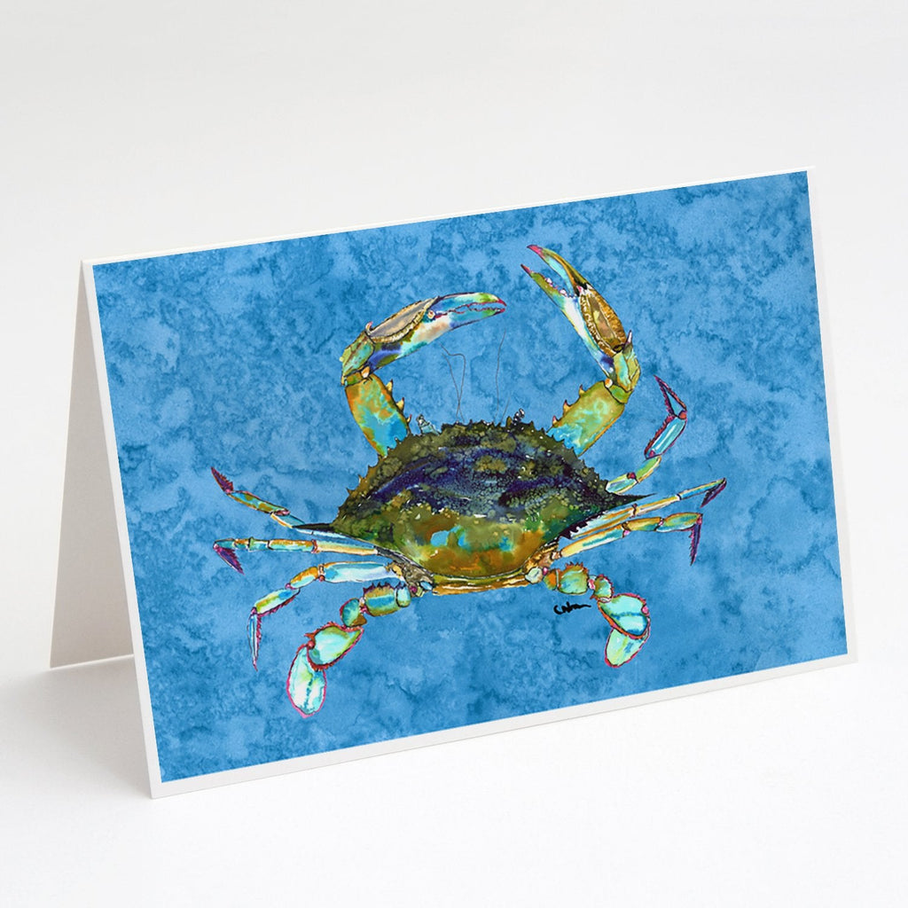 Crab Greeting Cards Pack of 8 Blank Cards with Envelopes Whimsical A7 Size 5x7