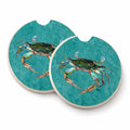 Crab Set of 2 Cup Holder Car Coasters Absorbent Round Sandstone Coasters Gifts for Men or Women, 2.5, Multicolor
