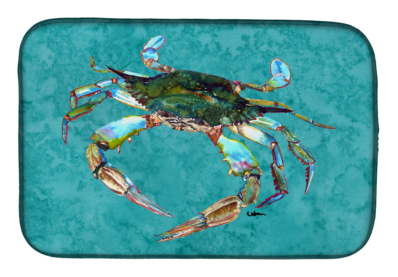 Crab Dish Drying Mat Absorbent Dish Drying Mat Pad for Kitchen Counter Dish Drainer Mat for Countertop, 14 x 21", Multicolor