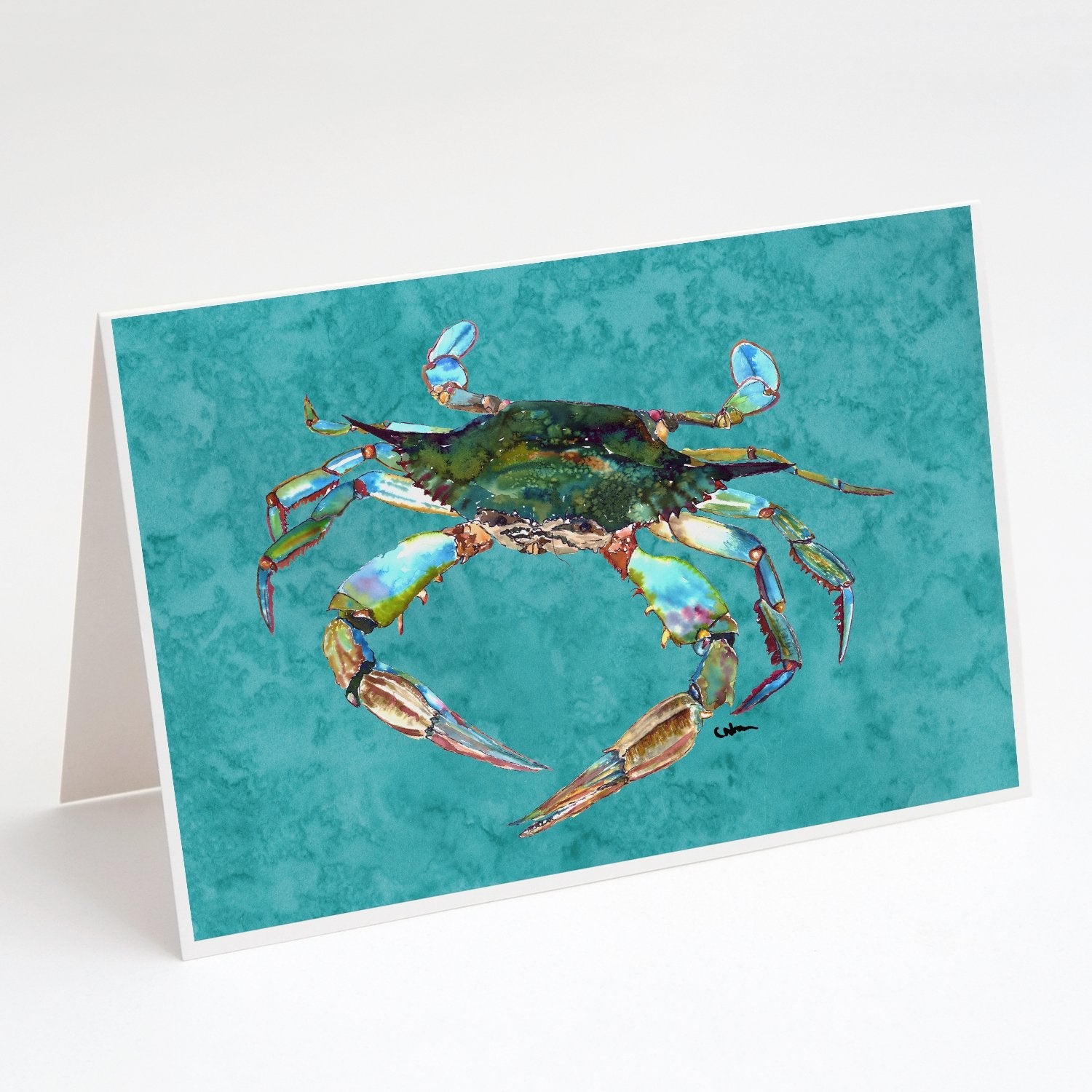 Crab Greeting Cards Pack of 8 Blank Cards with Envelopes Whimsical A7 Size 5x7