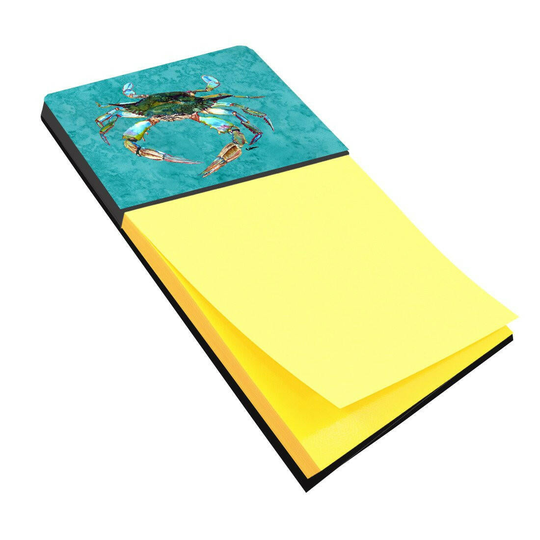 Crab Watercolor Sticky Note Holder Refillable Dispenser Desk Accessory 3x3 Pad Gift