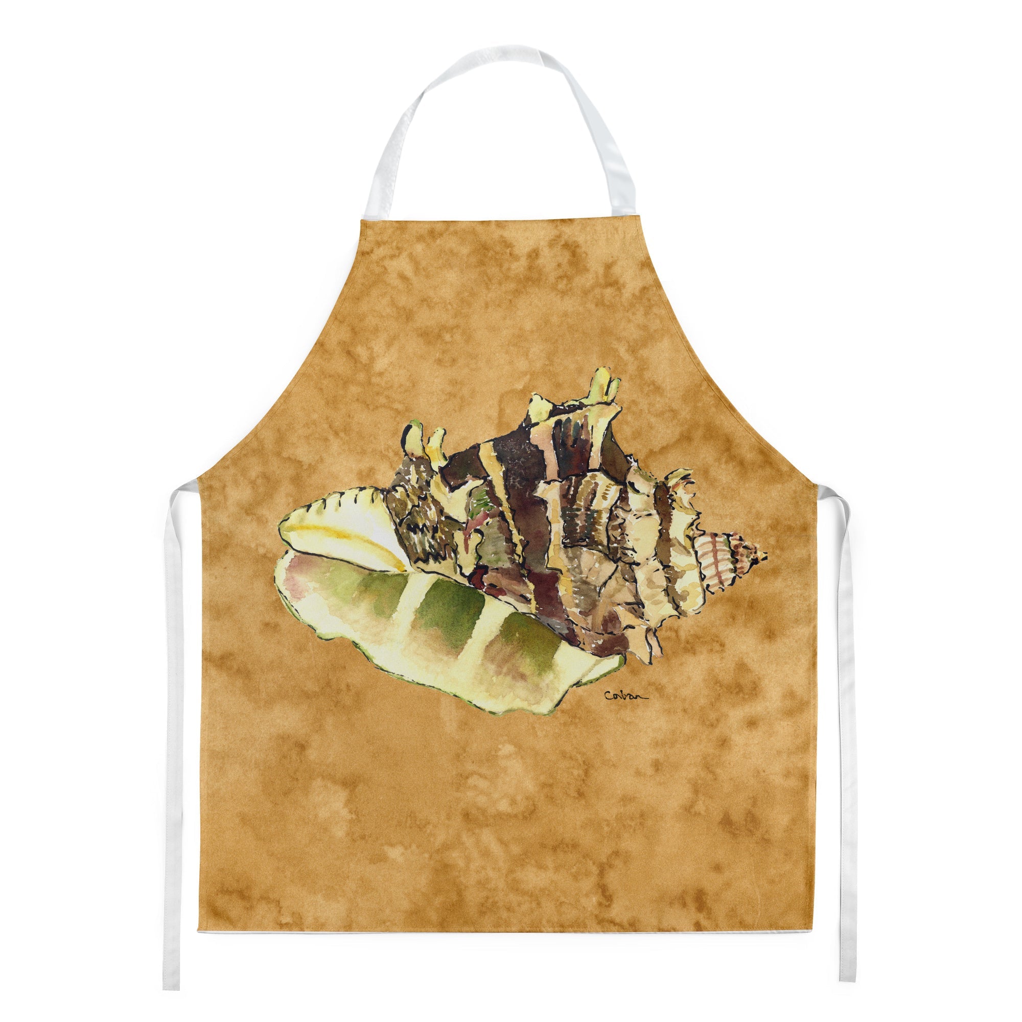 Shell Apron Cooking Kitchen Server Baking Crafts Gardening for Adult Women Men, Unisex, Large, Multicolor