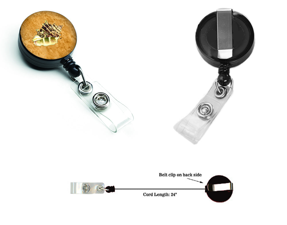 Shell Retractable Badge Reel for Nurses ID Badge Holder with Clip Retractable Employee Badge Holder, Belt Clip