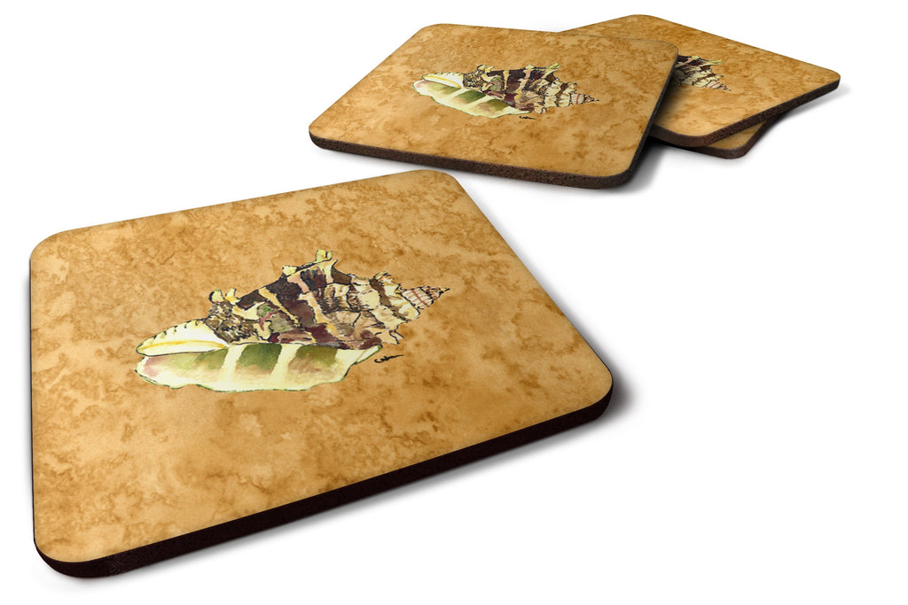 Shell Foam Coasters Set of 4 Cup Coasters for Indoor Outdoor, Tabletop Protection, Anti Slip, Mouse pad Material