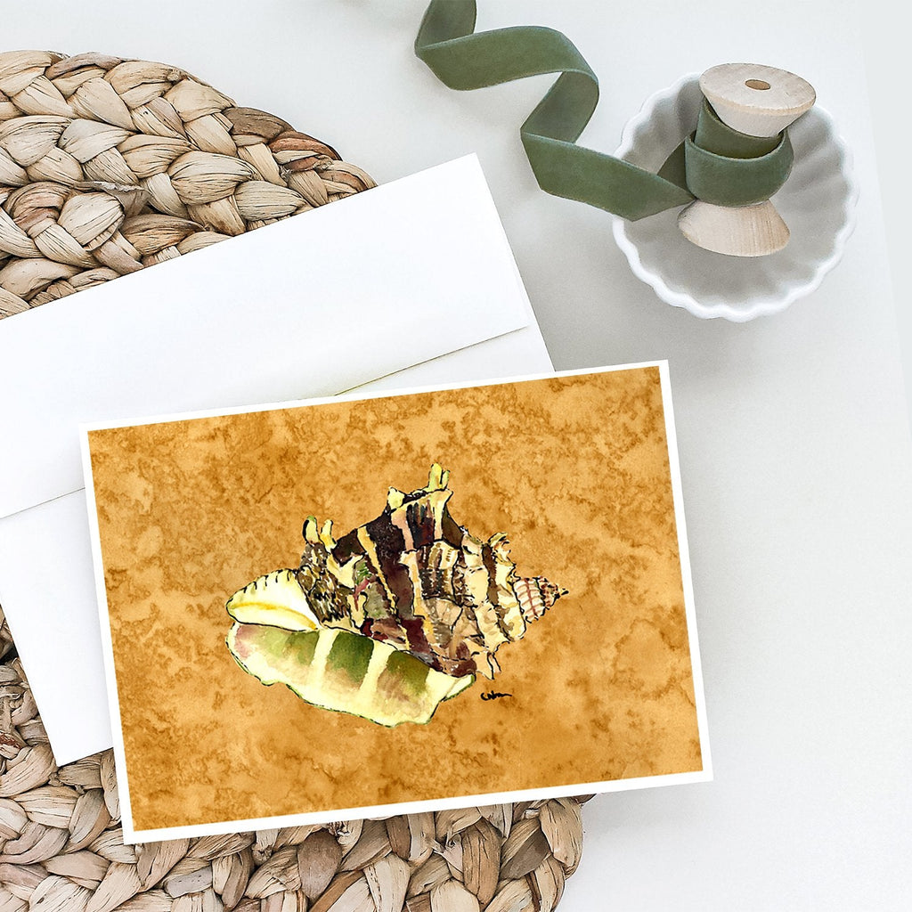 Shell Greeting Cards Pack of 8 Blank Cards with Envelopes Whimsical A7 Size 5x7