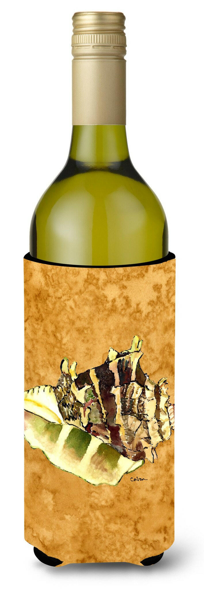 Shell Wine Bottle Hugger Gift Sleeve for Standard 750 ml Bottles, Insulated Reusable Also Fits Mini Shot & Pint Bottles