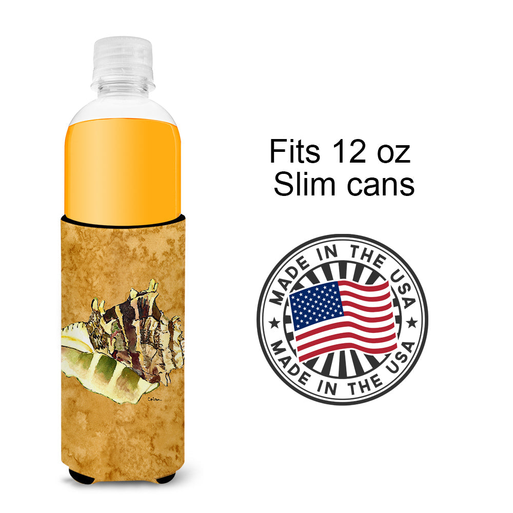 Shell Slim Can Hugger , Insulated Foam Hugger for 12 oz Slim Cans, Beer Bottles & Water Bottles, Printed in USA