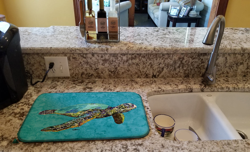 Turtle Dish Drying Mat Absorbent Dish Drying Mat Pad for Kitchen Counter Dish Drainer Mat for Countertop, 14 x 21", Multicolor