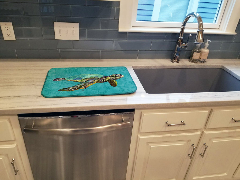 Turtle Dish Drying Mat Absorbent Dish Drying Mat Pad for Kitchen Counter Dish Drainer Mat for Countertop, 14 x 21", Multicolor