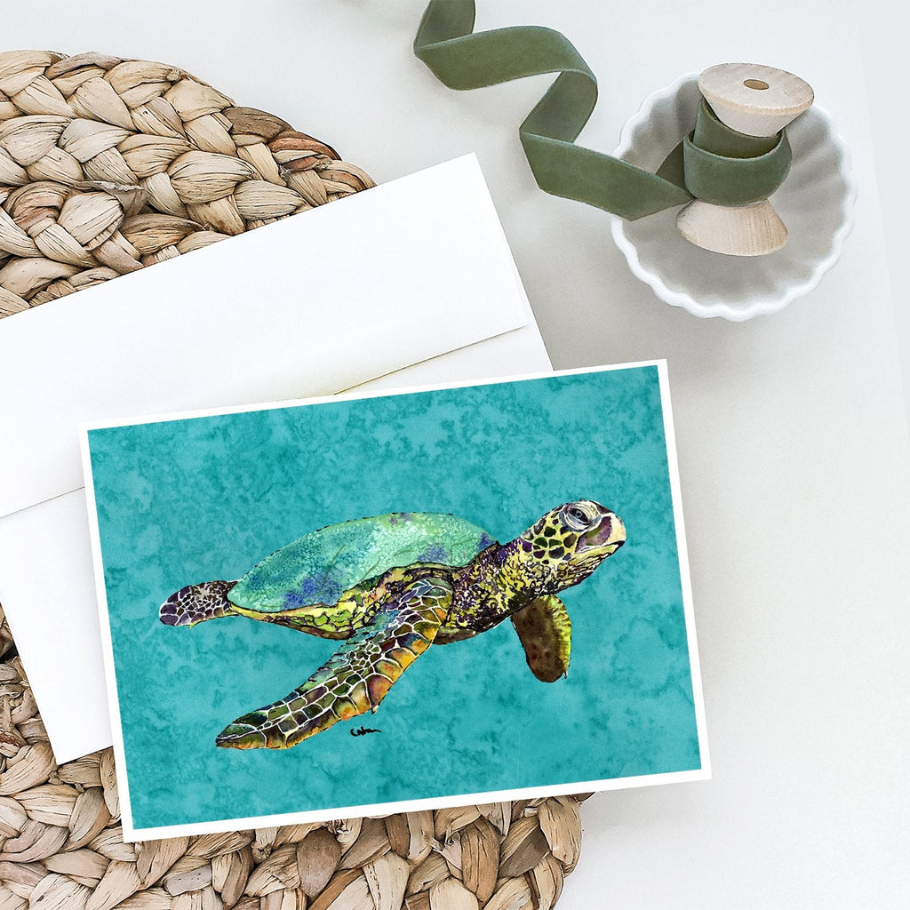Turtle Greeting Cards Pack of 8 Blank Cards with Envelopes Whimsical A7 Size 5x7