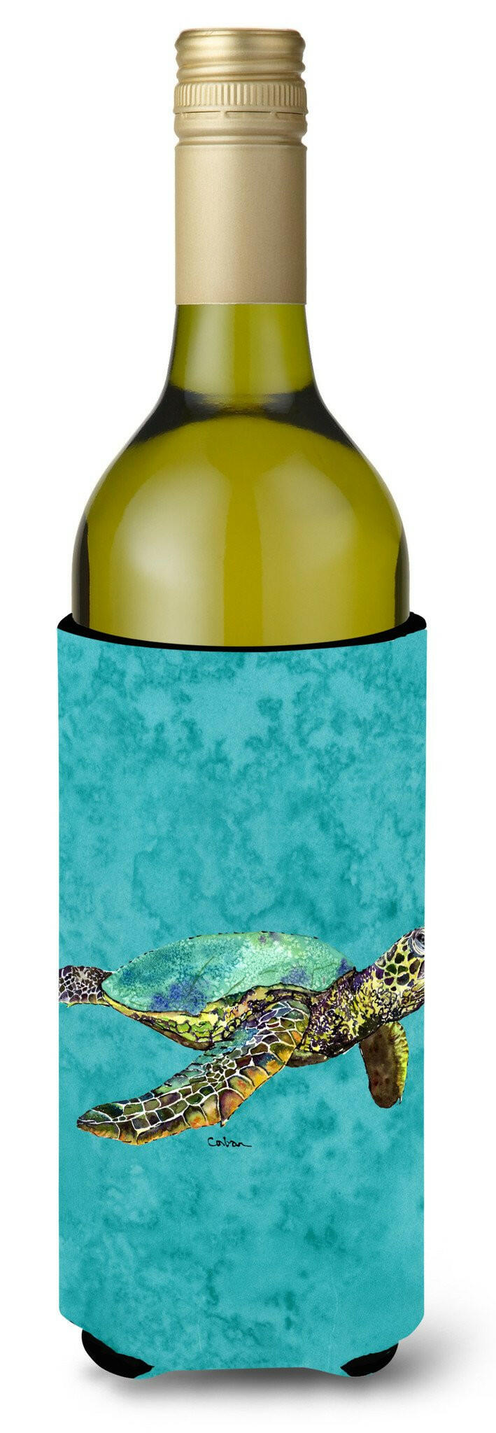 Turtle Wine Bottle Hugger Gift Sleeve for Standard 750 ml Bottles, Insulated Reusable Also Fits Mini Shot & Pint Bottles