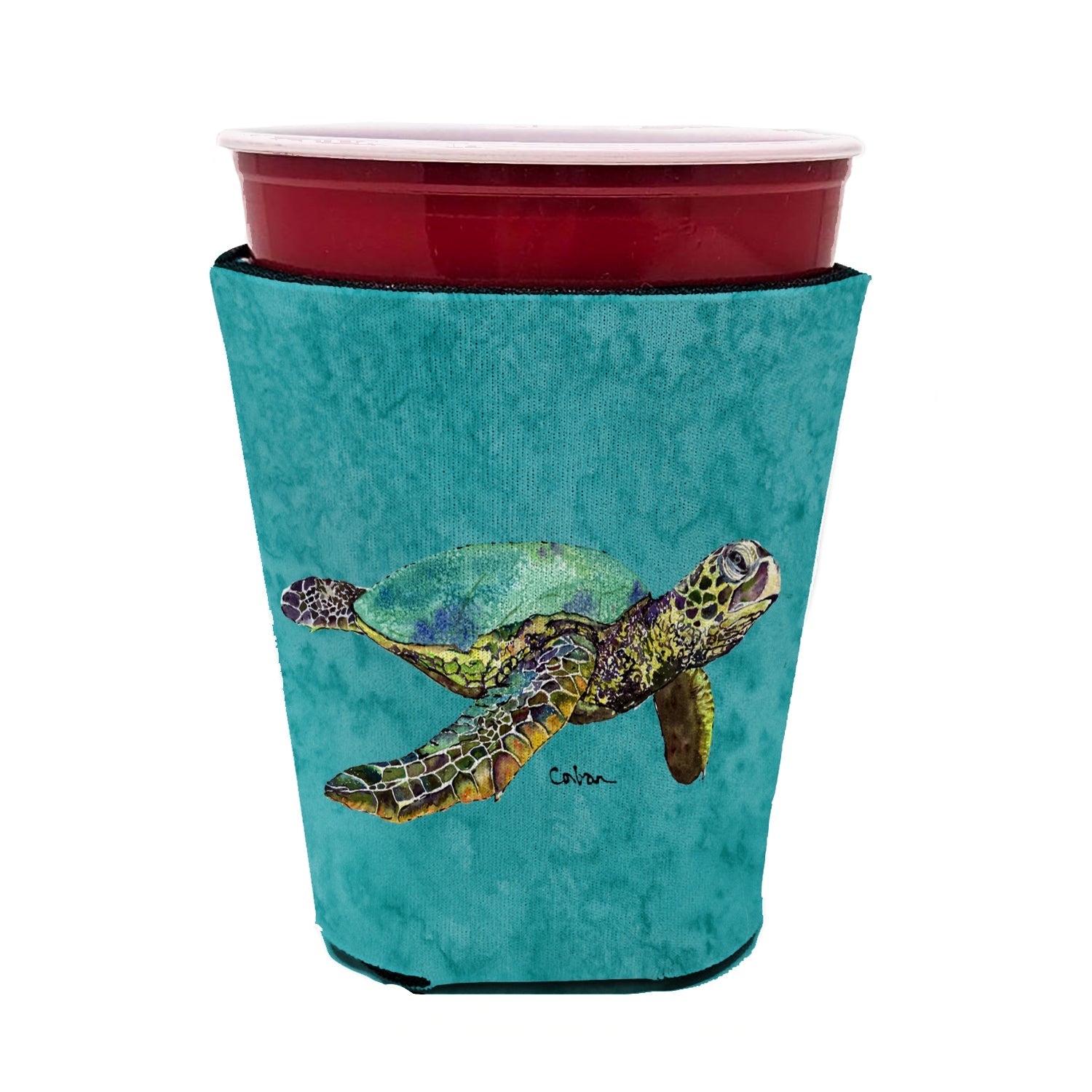 Turtle Red Cup Hugger Sleeve for 16–22 oz Party Cups, Insulated Foam Drink Holder for Iced Coffee, Tailgate & BBQ Reusable