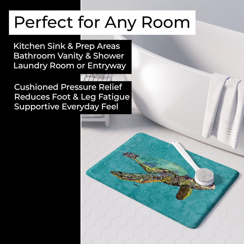 Turtle Memory Foam Kitchen Mat Machine Washable Anti-Fatigue Cushion Comfort Bath or Kitchen Rug
