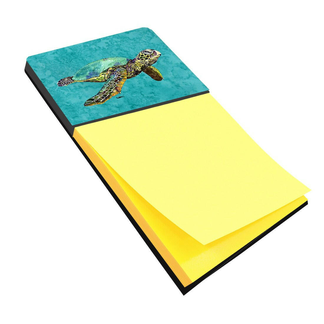 Turtle Watercolor Sticky Note Holder Refillable Dispenser Desk Accessory 3x3 Pad Gift