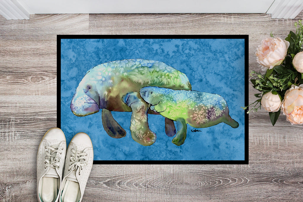 Manatee Doormat Indoor Outdoor 24H X 36W Front Door Mat Rugs for Entryway, Non Slip Washable Low Pile,