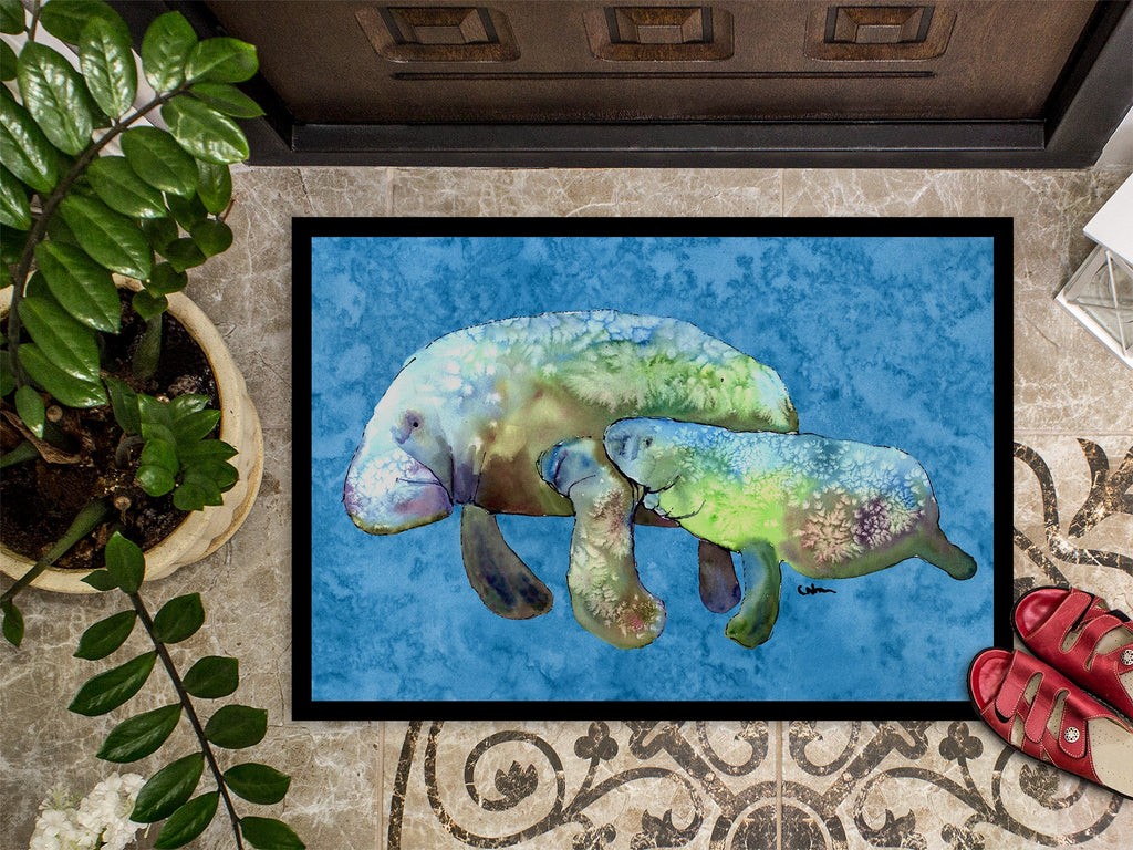 Manatee Doormat Indoor Outdoor 24H X 36W Front Door Mat Rugs for Entryway, Non Slip Washable Low Pile,