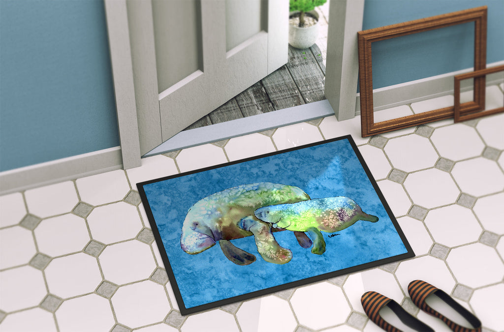 Manatee Doormat Indoor Outdoor 24H X 36W Front Door Mat Rugs for Entryway, Non Slip Washable Low Pile,