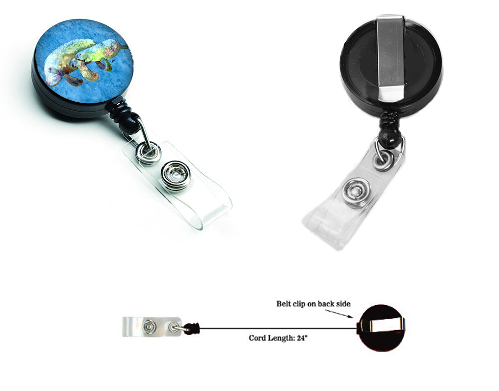 Manatee Retractable Badge Reel for Nurses ID Badge Holder with Clip Retractable Employee Badge Holder, Belt Clip