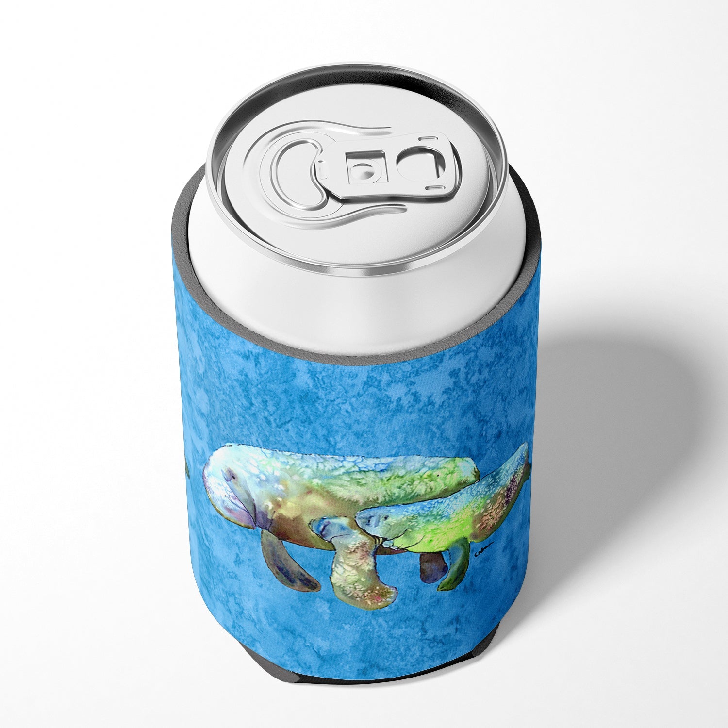 Manatee Can or Bottle Hugger Cooler Sleeve for Standard 12 oz Cans, Insulated Foam Beer & Soda Can Hugger Reusable