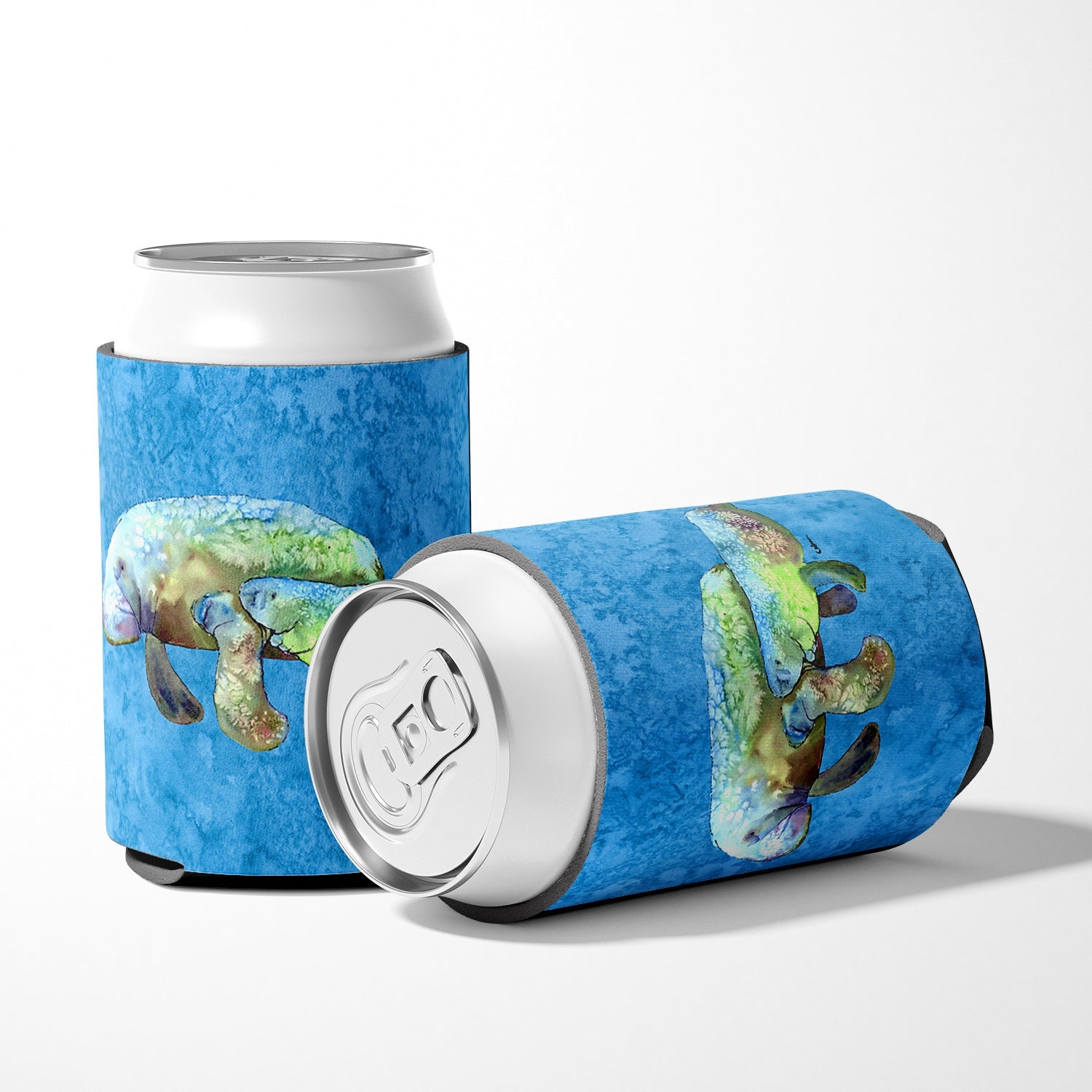 Manatee Can or Bottle Hugger Cooler Sleeve for Standard 12 oz Cans, Insulated Foam Beer & Soda Can Hugger Reusable