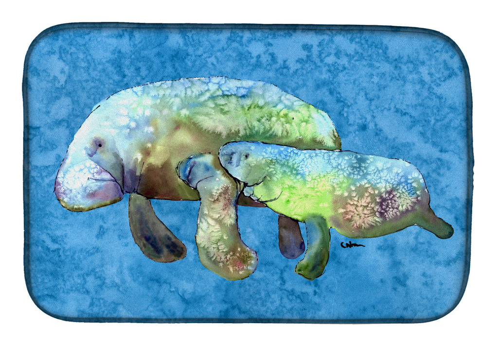 Manatee Dish Drying Mat Absorbent Dish Drying Mat Pad for Kitchen Counter Dish Drainer Mat for Countertop, 14 x 21", Multicolor