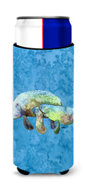 Manatee Slim Can Hugger , Insulated Foam Hugger for 12 oz Slim Cans, Beer Bottles & Water Bottles, Printed in USA