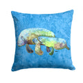 Manatee Decorative Throw Pillow 14x14 Indoor Outdoor Accent Cushion, Fabric Cover with Insert for Sofa, Bed, Porch & Living Room