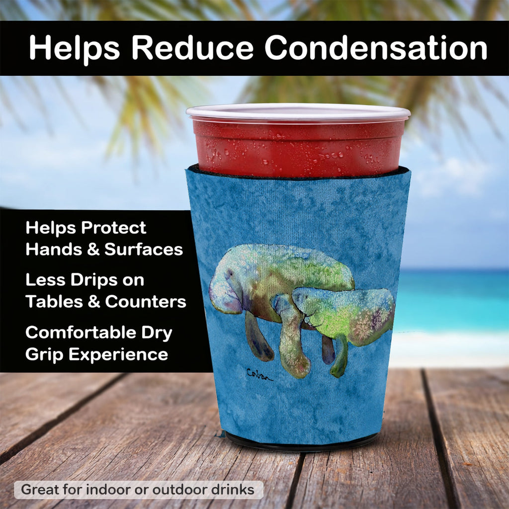 Manatee Red Cup Hugger Sleeve for 16–22 oz Party Cups, Insulated Foam Drink Holder for Iced Coffee, Tailgate & BBQ Reusable
