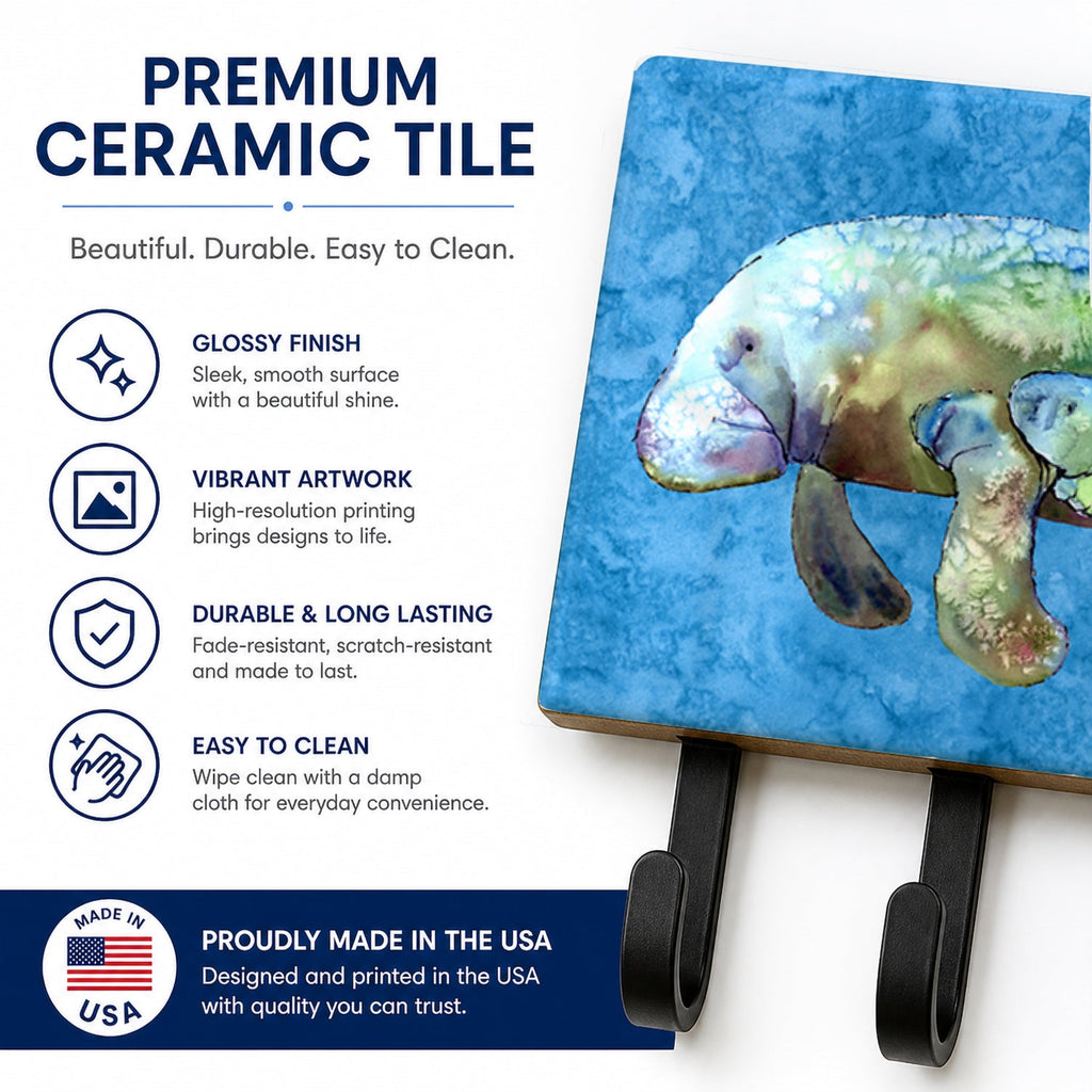 Manatee Leash or Key Holder Wall Hooks, Coat Rack Wall Mount, for Hanging Keys, Towels, Aprons, Leashes