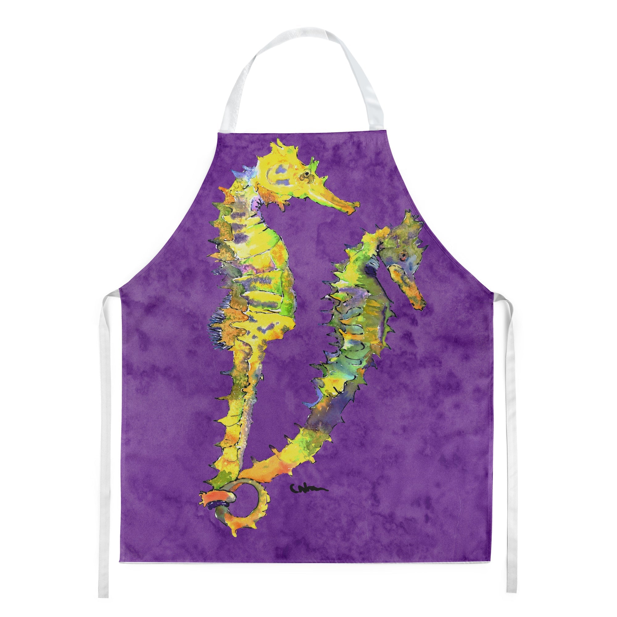 Seahorse Apron Cooking Kitchen Server Baking Crafts Gardening for Adult Women Men, Unisex, Large, Multicolor