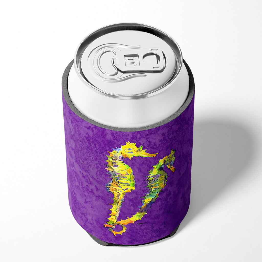 Seahorse Can or Bottle Hugger Cooler Sleeve for Standard 12 oz Cans, Insulated Foam Beer & Soda Can Hugger Reusable
