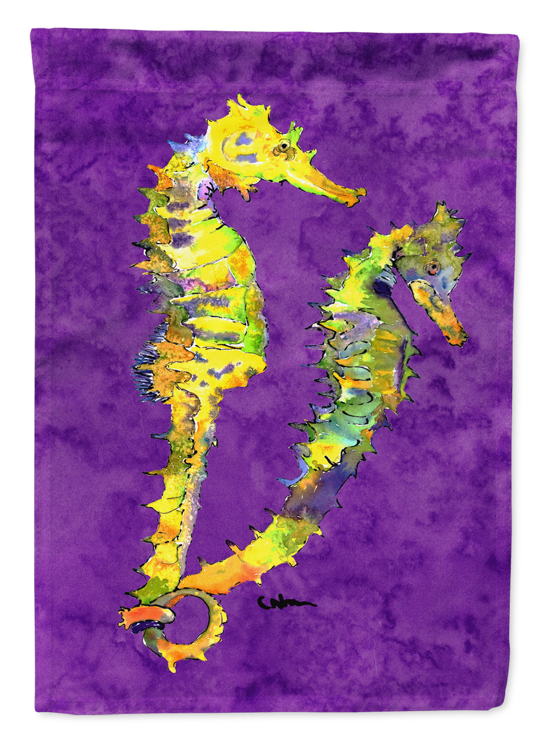 Seahorse House Flag 28x40 Porch Sleeve Pole Decorative Outside Yard Banner Artwork Wall Hanging, Polyester