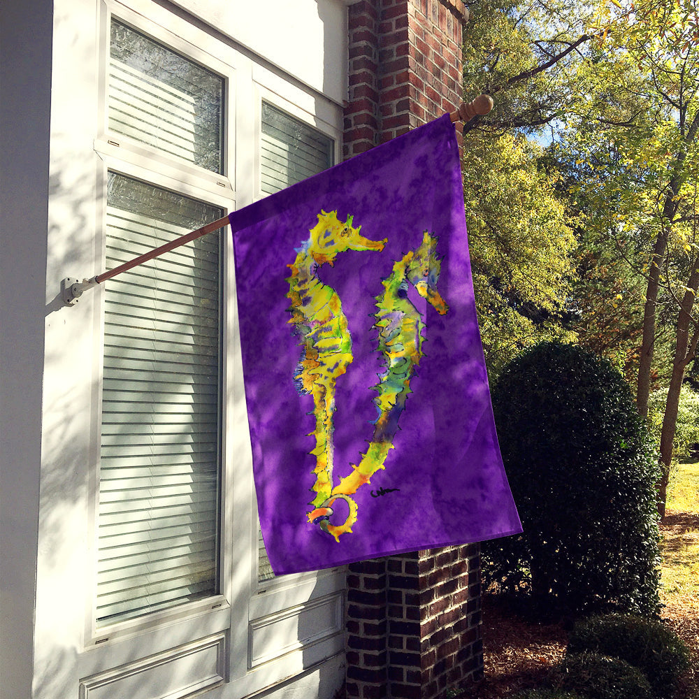Seahorse House Flag 28x40 Porch Sleeve Pole Decorative Outside Yard Banner Artwork Wall Hanging, Polyester