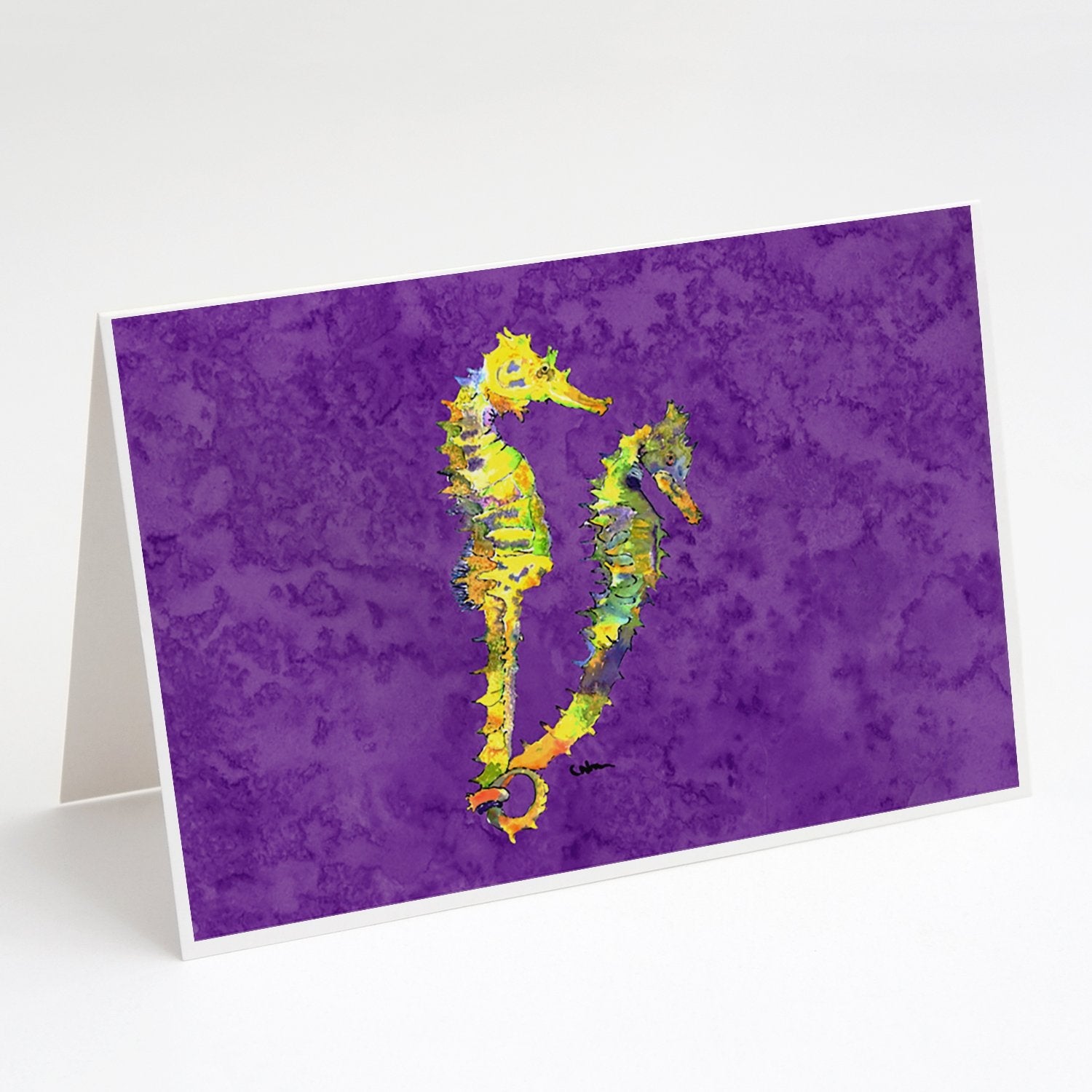 Seahorse Greeting Cards Pack of 8 Blank Cards with Envelopes Whimsical A7 Size 5x7