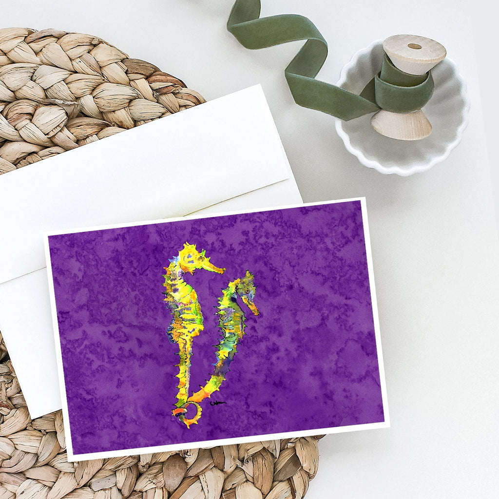 Seahorse Greeting Cards Pack of 8 Blank Cards with Envelopes Whimsical A7 Size 5x7