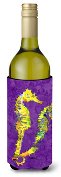 Seahorse Wine Bottle Hugger Gift Sleeve for Standard 750 ml Bottles, Insulated Reusable Also Fits Mini Shot & Pint Bottles