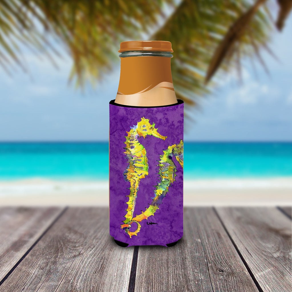 Seahorse Slim Can Hugger , Insulated Foam Hugger for 12 oz Slim Cans, Beer Bottles & Water Bottles, Printed in USA