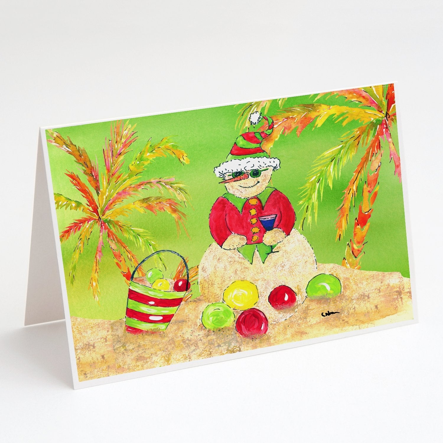 Sandman Snowman Greeting Cards Pack of 8 Blank Cards with Envelopes Whimsical A7 Size 5x7
