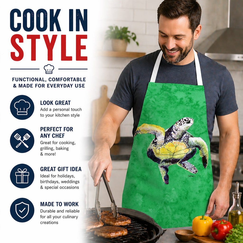 Turtle Apron Cooking Kitchen Server Baking Crafts Gardening for Adult Women Men, Unisex, Large, Multicolor