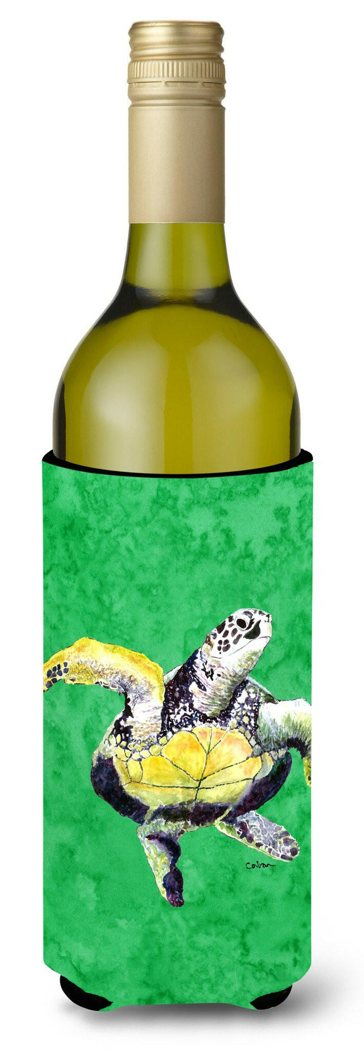 Turtle Wine Bottle Hugger Gift Sleeve for Standard 750 ml Bottles, Insulated Reusable Also Fits Mini Shot & Pint Bottles