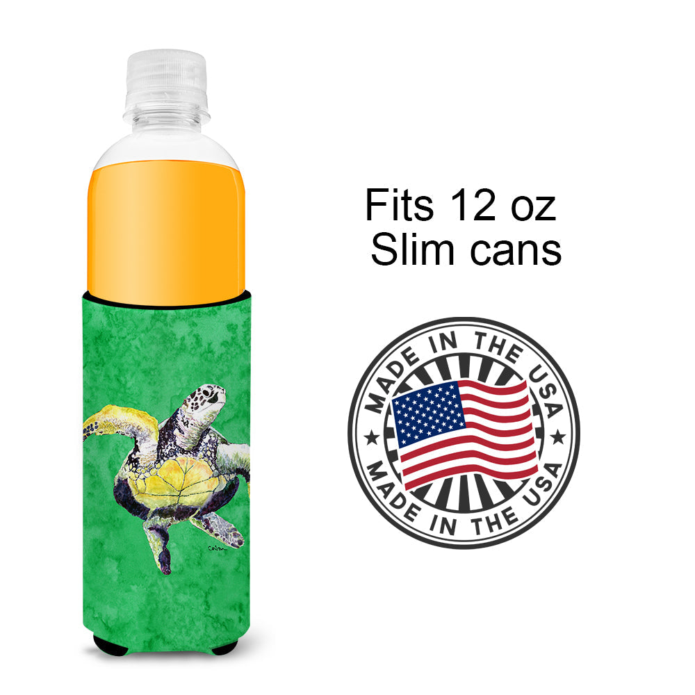 Turtle Slim Can Hugger , Insulated Foam Hugger for 12 oz Slim Cans, Beer Bottles & Water Bottles, Printed in USA