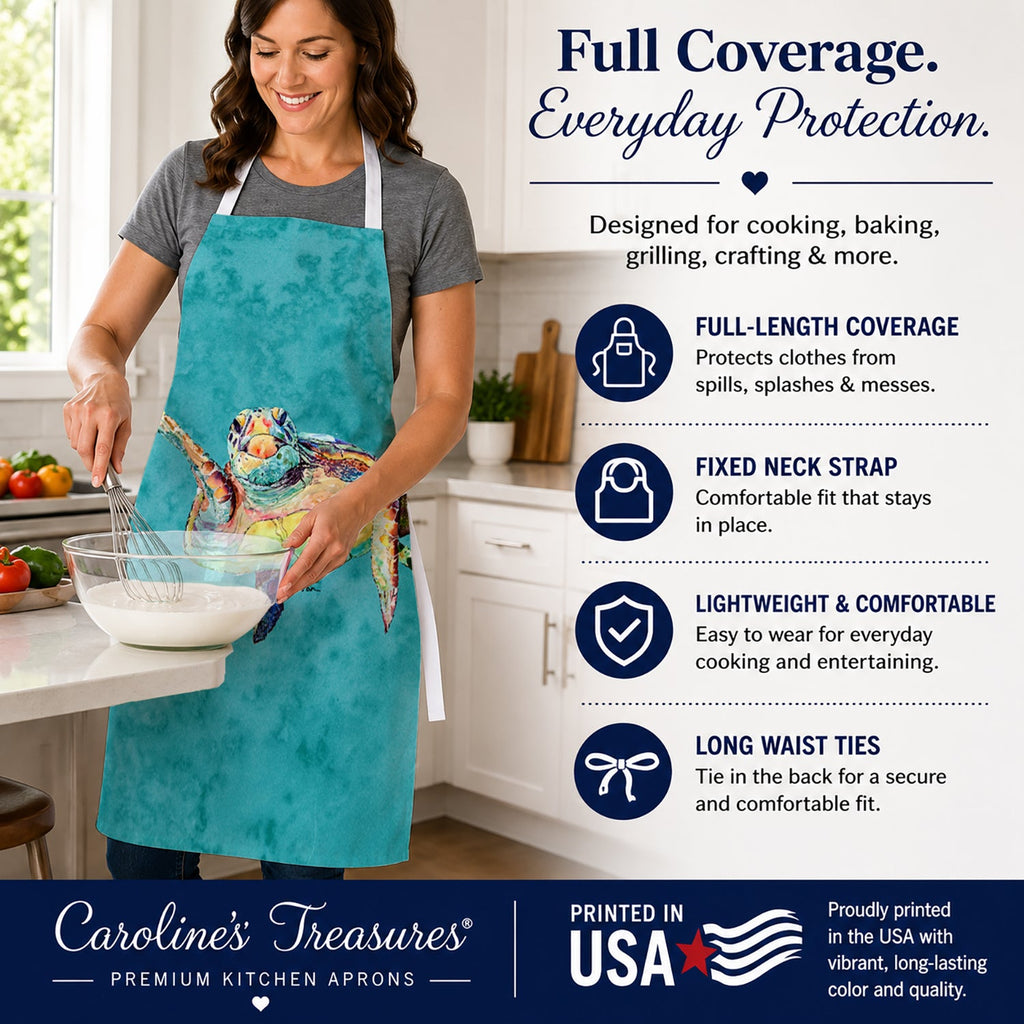 Turtle Apron Cooking Kitchen Server Baking Crafts Gardening for Adult Women Men, Unisex, Large, Multicolor