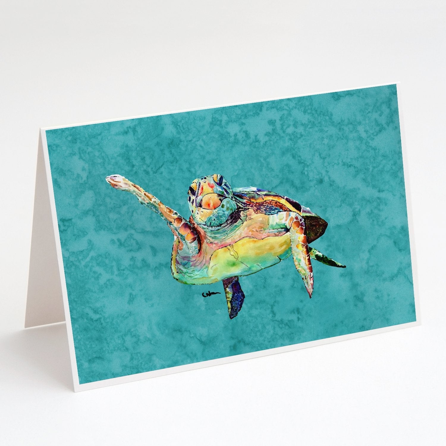 Turtle Greeting Cards Pack of 8 Blank Cards with Envelopes Whimsical A7 Size 5x7