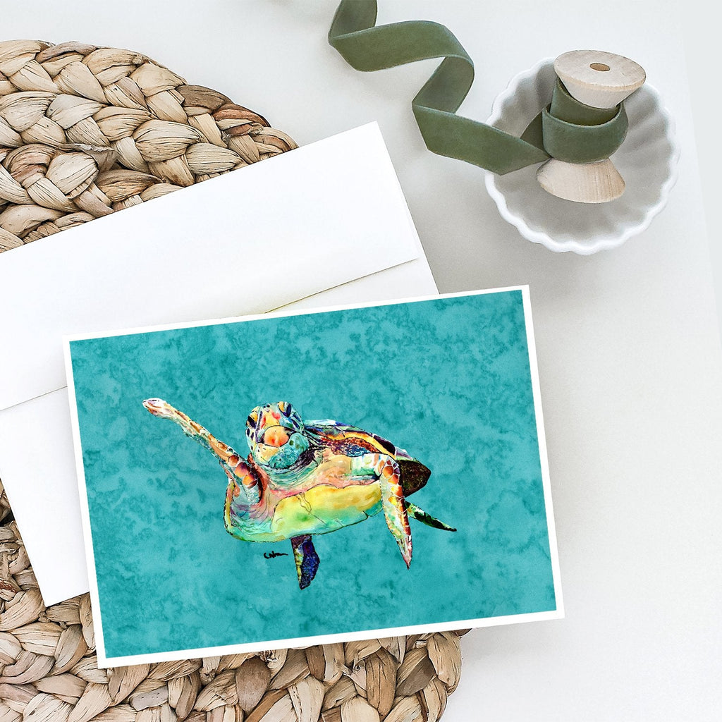 Turtle Greeting Cards Pack of 8 Blank Cards with Envelopes Whimsical A7 Size 5x7