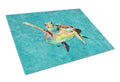 Turtle Cutting Board Tempered Glass Kitchen Cutting Surface, Heat Resistant Chopping, Non-Slip Feet, Food Prep & Serving