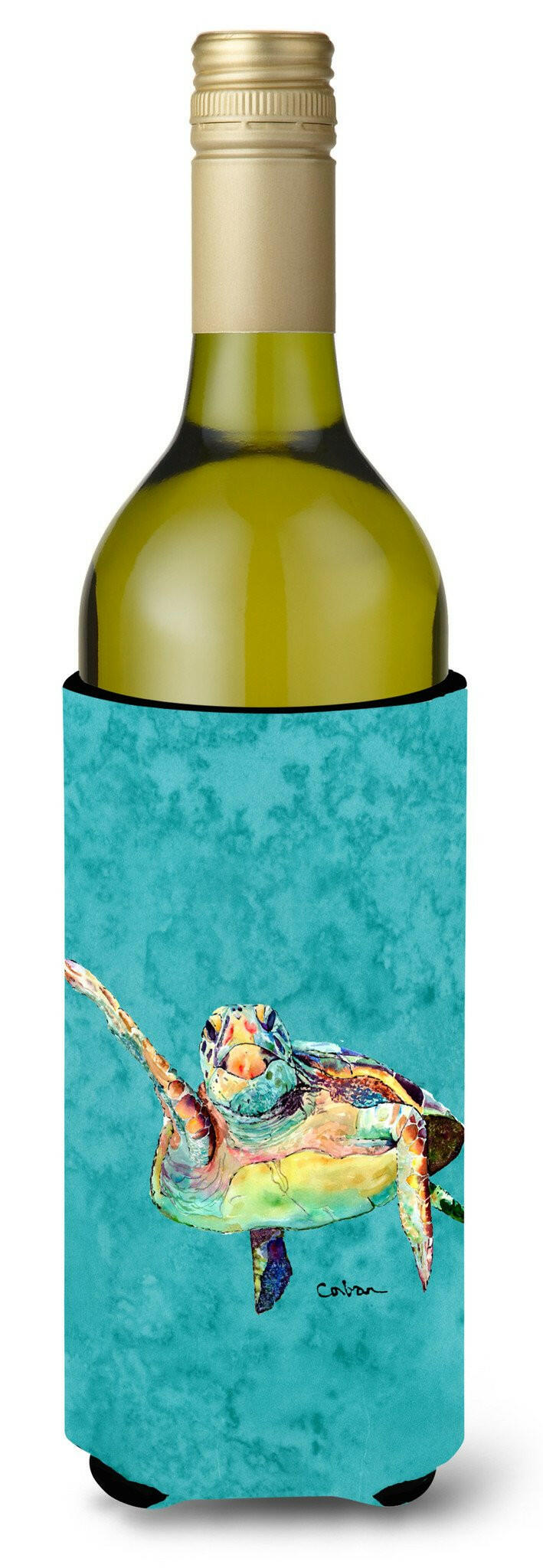 Turtle Wine Bottle Hugger Gift Sleeve for Standard 750 ml Bottles, Insulated Reusable Also Fits Mini Shot & Pint Bottles