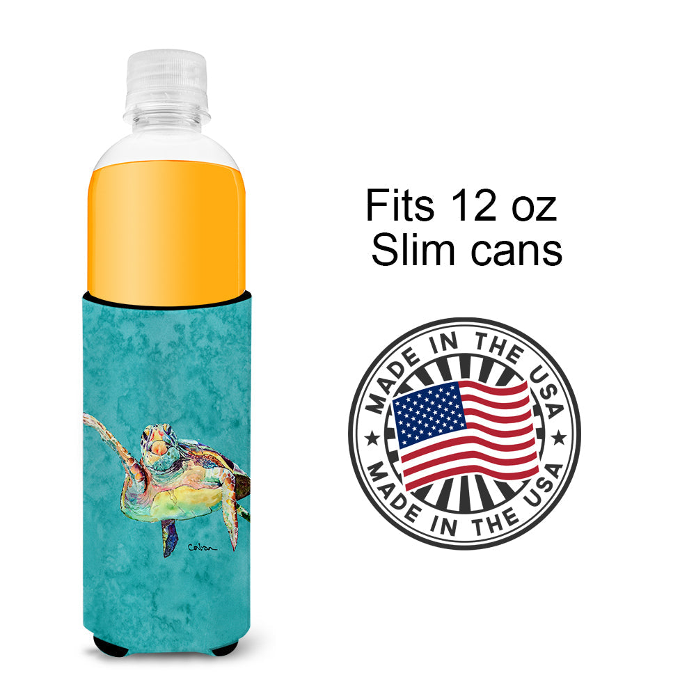Turtle Slim Can Hugger , Insulated Foam Hugger for 12 oz Slim Cans, Beer Bottles & Water Bottles, Printed in USA