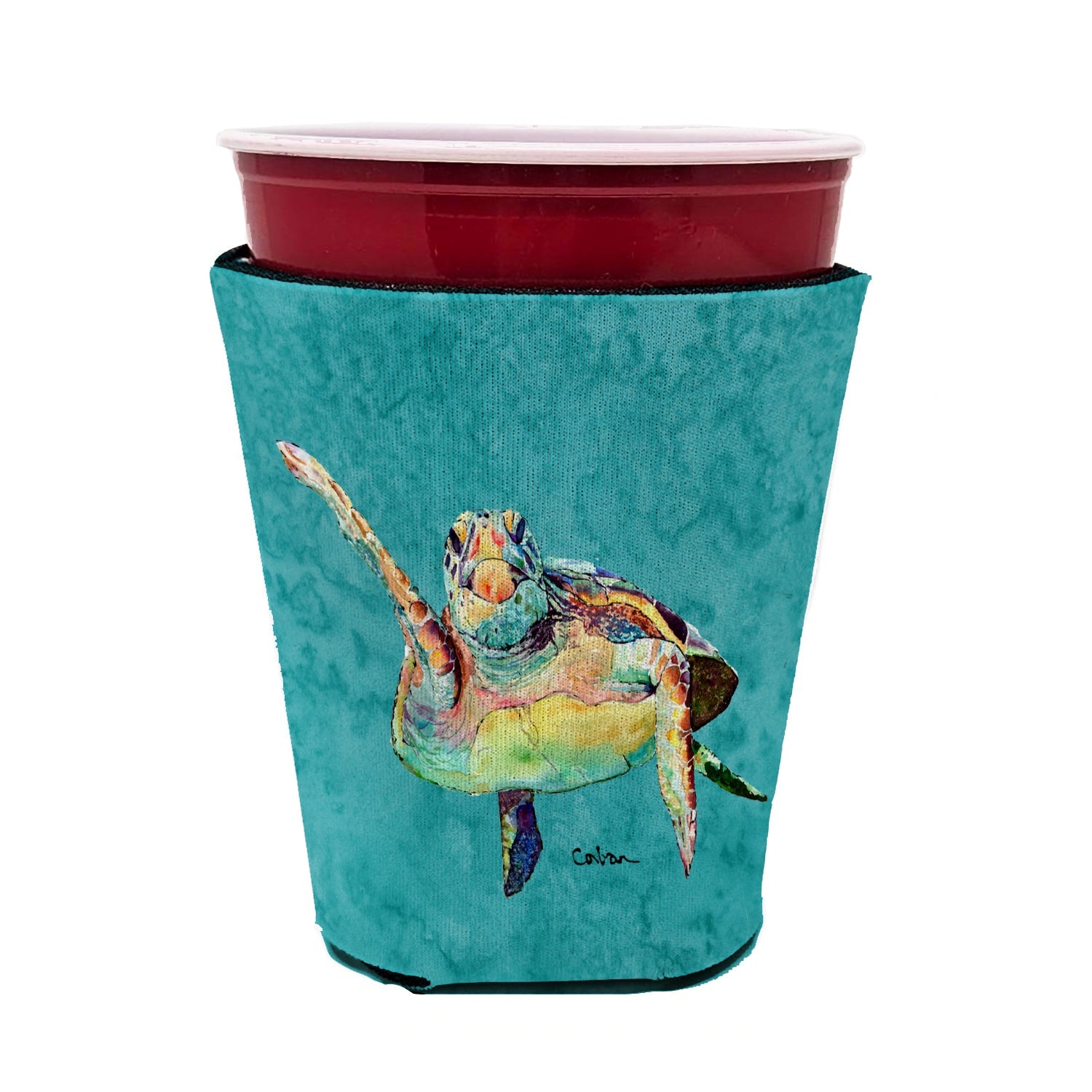 Turtle Red Cup Hugger Sleeve for 16–22 oz Party Cups, Insulated Foam Drink Holder for Iced Coffee, Tailgate & BBQ Reusable
