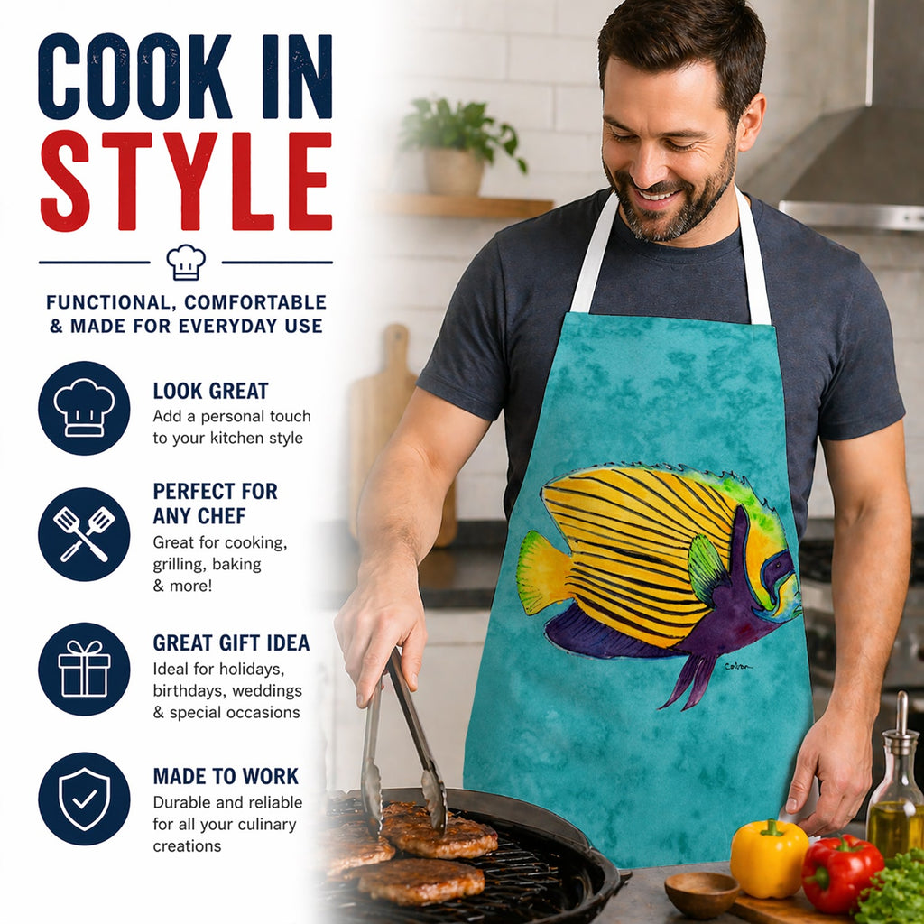 Tropical Fish Apron Cooking Kitchen Server Baking Crafts Gardening for Adult Women Men, Unisex, Large, Multicolor